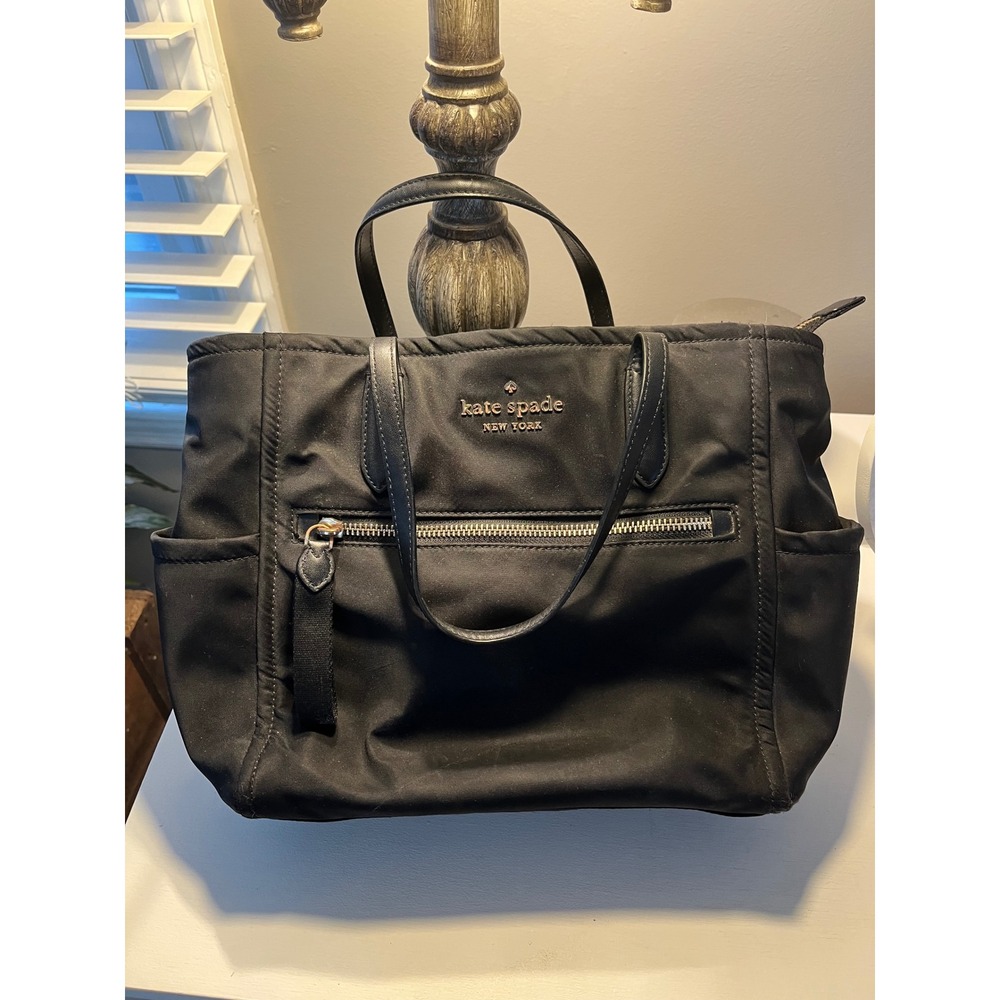 Kate Spade Chelsea Medium Nylon Tote‎ Bag Black Shoulder Handbag WKR00562
